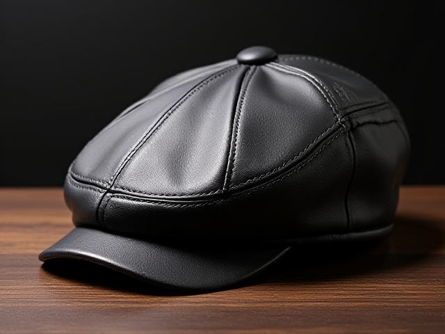 Executive Leather Newsboy Cap